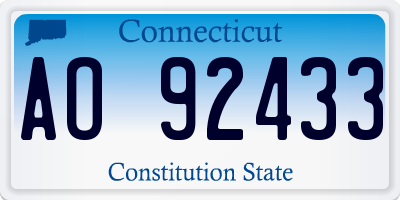 CT license plate AO92433