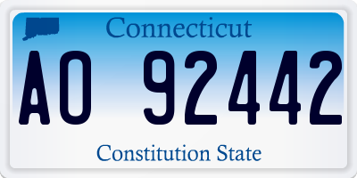 CT license plate AO92442