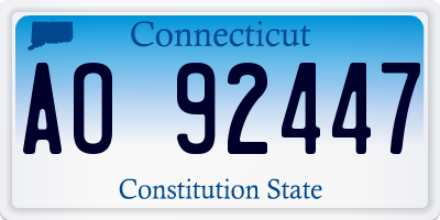 CT license plate AO92447