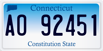 CT license plate AO92451