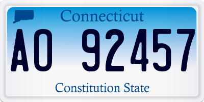 CT license plate AO92457