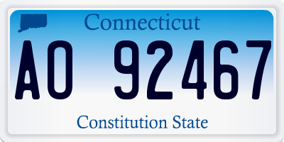 CT license plate AO92467