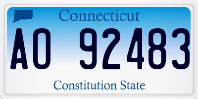 CT license plate AO92483