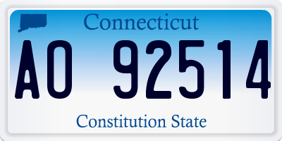 CT license plate AO92514
