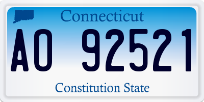 CT license plate AO92521