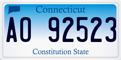 CT license plate AO92523
