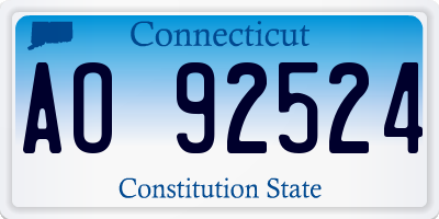 CT license plate AO92524