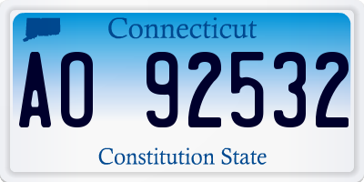 CT license plate AO92532