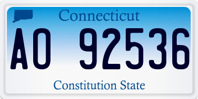 CT license plate AO92536