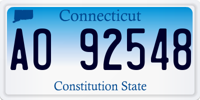 CT license plate AO92548