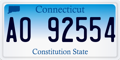 CT license plate AO92554