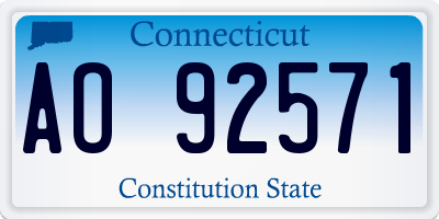CT license plate AO92571