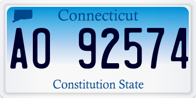 CT license plate AO92574