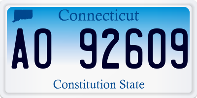 CT license plate AO92609