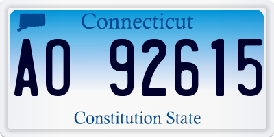 CT license plate AO92615