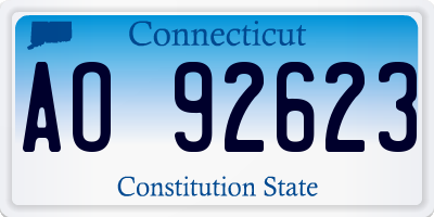CT license plate AO92623