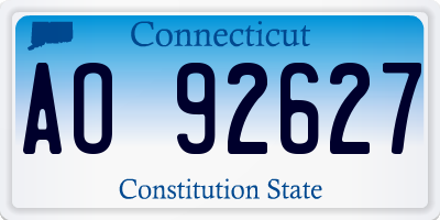 CT license plate AO92627