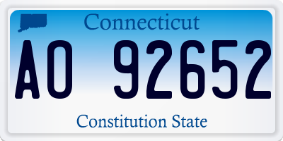 CT license plate AO92652