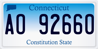CT license plate AO92660