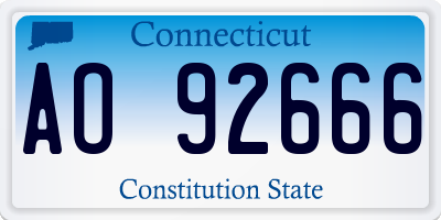 CT license plate AO92666