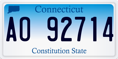 CT license plate AO92714
