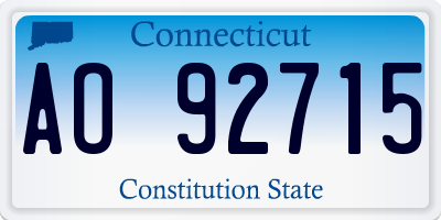 CT license plate AO92715