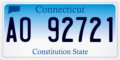 CT license plate AO92721