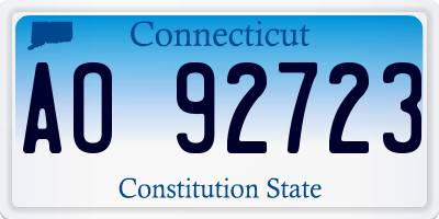CT license plate AO92723