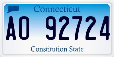 CT license plate AO92724
