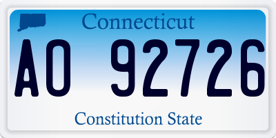 CT license plate AO92726