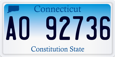 CT license plate AO92736