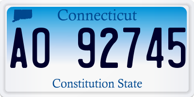 CT license plate AO92745