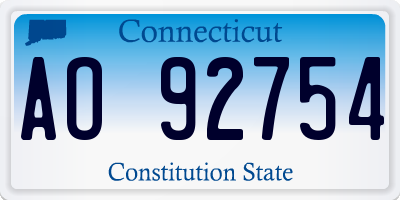 CT license plate AO92754