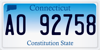 CT license plate AO92758
