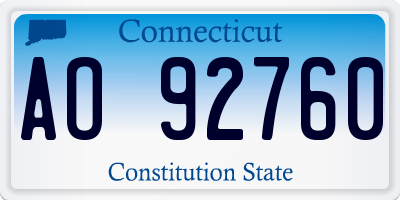 CT license plate AO92760