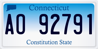 CT license plate AO92791