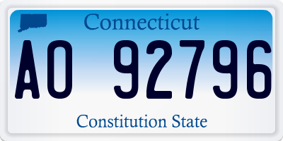 CT license plate AO92796