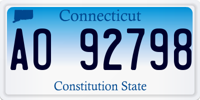 CT license plate AO92798