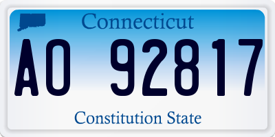 CT license plate AO92817