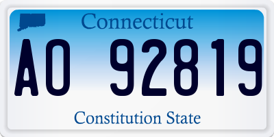 CT license plate AO92819