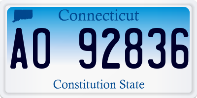CT license plate AO92836