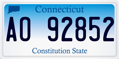 CT license plate AO92852