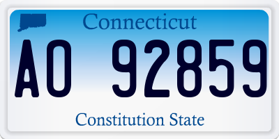 CT license plate AO92859