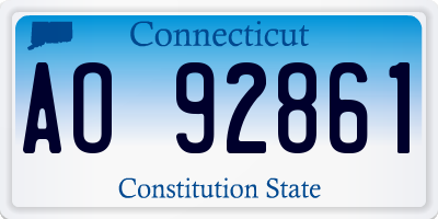CT license plate AO92861