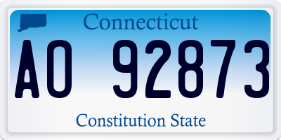 CT license plate AO92873