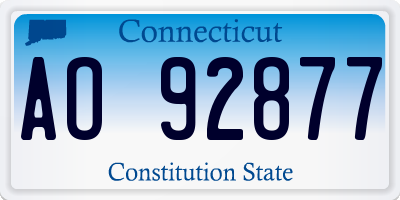 CT license plate AO92877