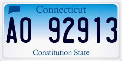 CT license plate AO92913