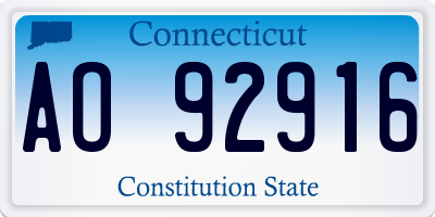 CT license plate AO92916