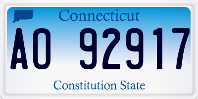 CT license plate AO92917