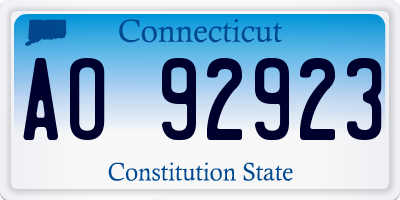 CT license plate AO92923